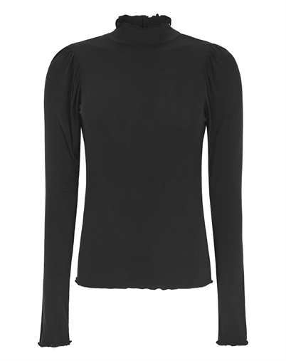 Soft Rebels - SRRoman Frill Langærmet Trøje - Black